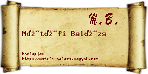 Mátéfi Balázs névjegykártya